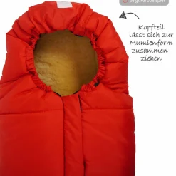 Fleece-Fußsack mit Lammfelleinlage Sheepy - Anthrazit Melange