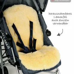 Fleece-Fußsack mit Lammfelleinlage Sheepy - Anthrazit Melange
