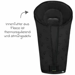 Fleece-Fußsack Oskar für Buggy, Sport- und Kinderwagen - Black