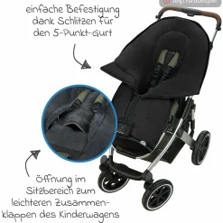 Fleece-Fußsack Oskar für Buggy, Sport- und Kinderwagen - Black