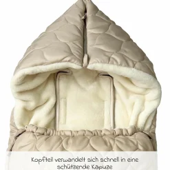 Fleece-Fußsack Recy XL aus 100% recyceltes Polyester für Kinderwagen & Buggy - Sand Cream