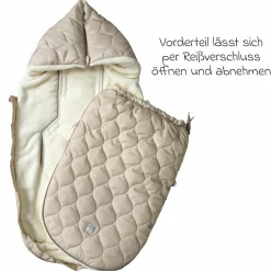 Fleece-Fußsack Recy XL aus 100% recyceltes Polyester für Kinderwagen & Buggy - Sand Cream