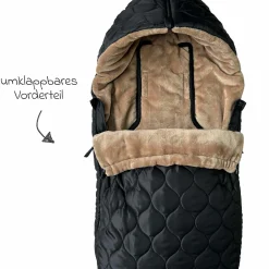 Fleece-Fußsack Recy XL aus 100% recyceltes Polyester für Kinderwagen & Buggy - Black Light Brown