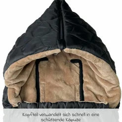 Fleece-Fußsack Recy XL aus 100% recyceltes Polyester für Kinderwagen & Buggy - Black Light Brown