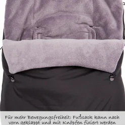 Fleece-Fußsack Sella für Babyschale und Babywanne - Schwarz