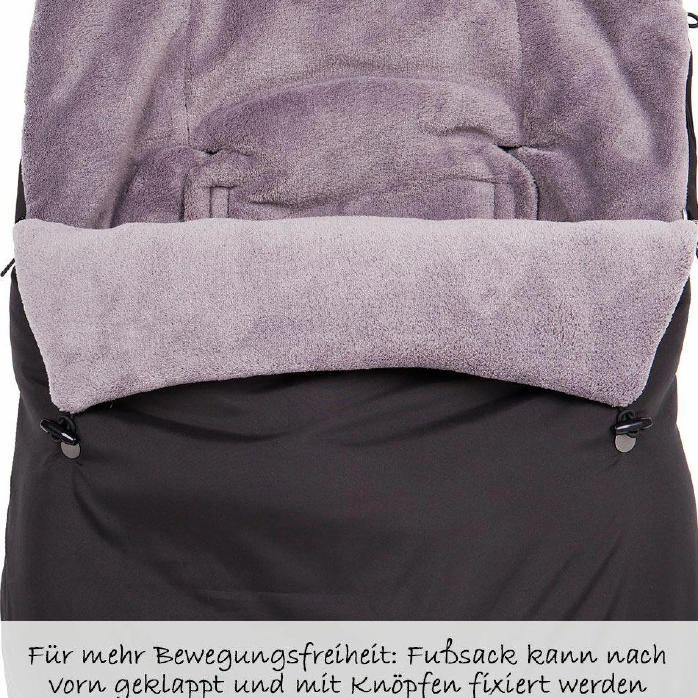 Fleece-Fußsack Sella für Babyschale und Babywanne - Schwarz