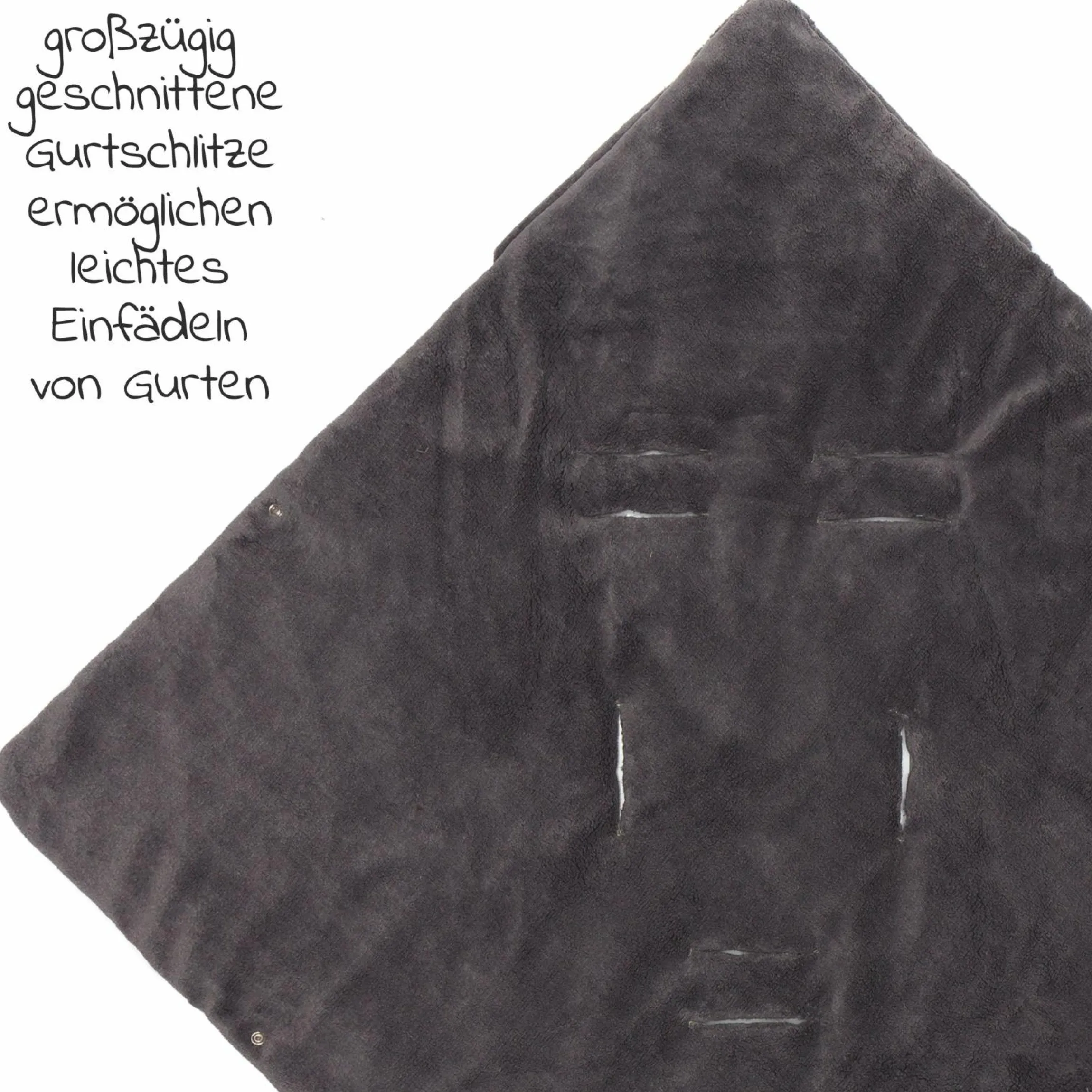 Fleece-Fußsack Tanaga für Babyschale und Babywanne - Schwarz