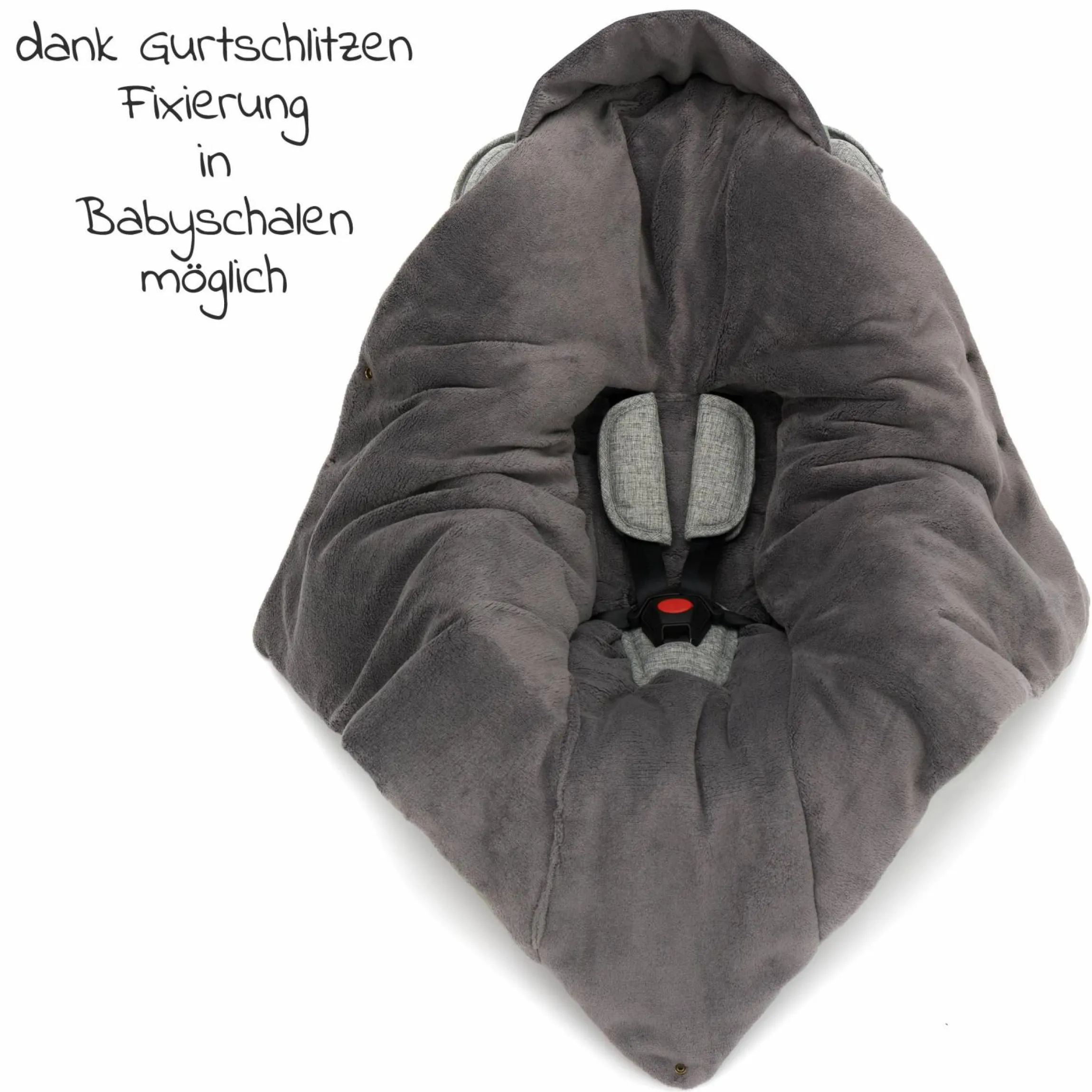 Fleece-Fußsack Tanaga für Babyschale und Babywanne - Schwarz