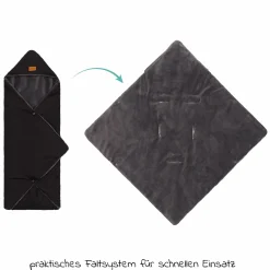 Fleece-Fußsack Tanaga für Babyschale und Babywanne - Schwarz