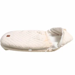 Fleece-Fußsack Velvet Hoody für Babyschale und Babywanne - Beige