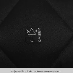 Fleece-Fußsack XL Ears Wool Fütterung aus 100% Schafwolle für Kinderwagen und Buggy - Black