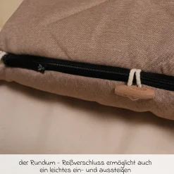 Fleece-Fußsack XL Ears Wool Fütterung aus 100% Schafwolle für Kinderwagen und Buggy - Sand Melange
