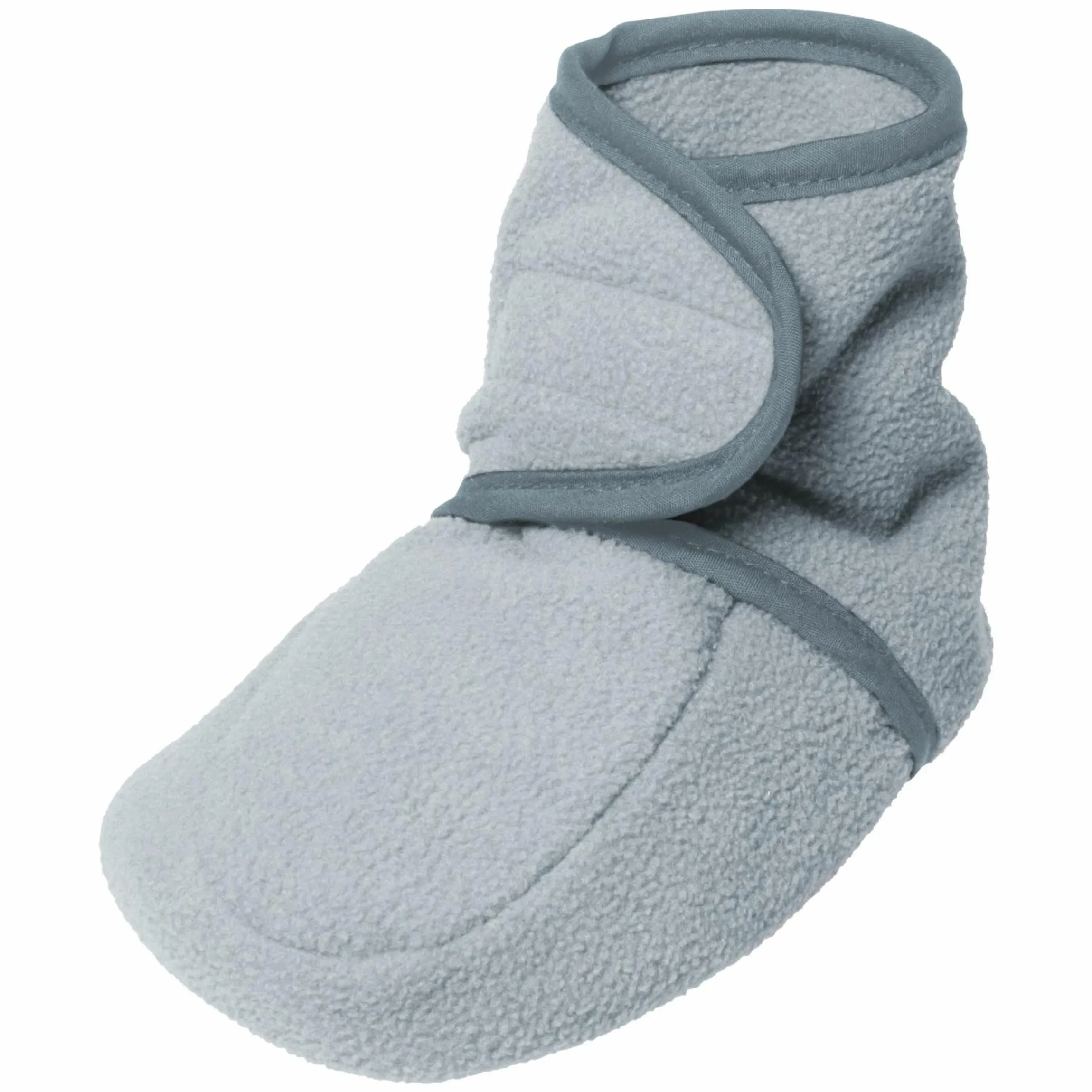 Fleece-Schuh mit Klettverschluss - Grau - Gr. 18 / 19
