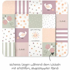 Folien-Wickelauflage 75 x 85 cm - Patch Rose
