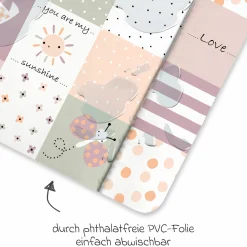 Folien-Wickelauflage 75 x 85 cm - Patch Rose