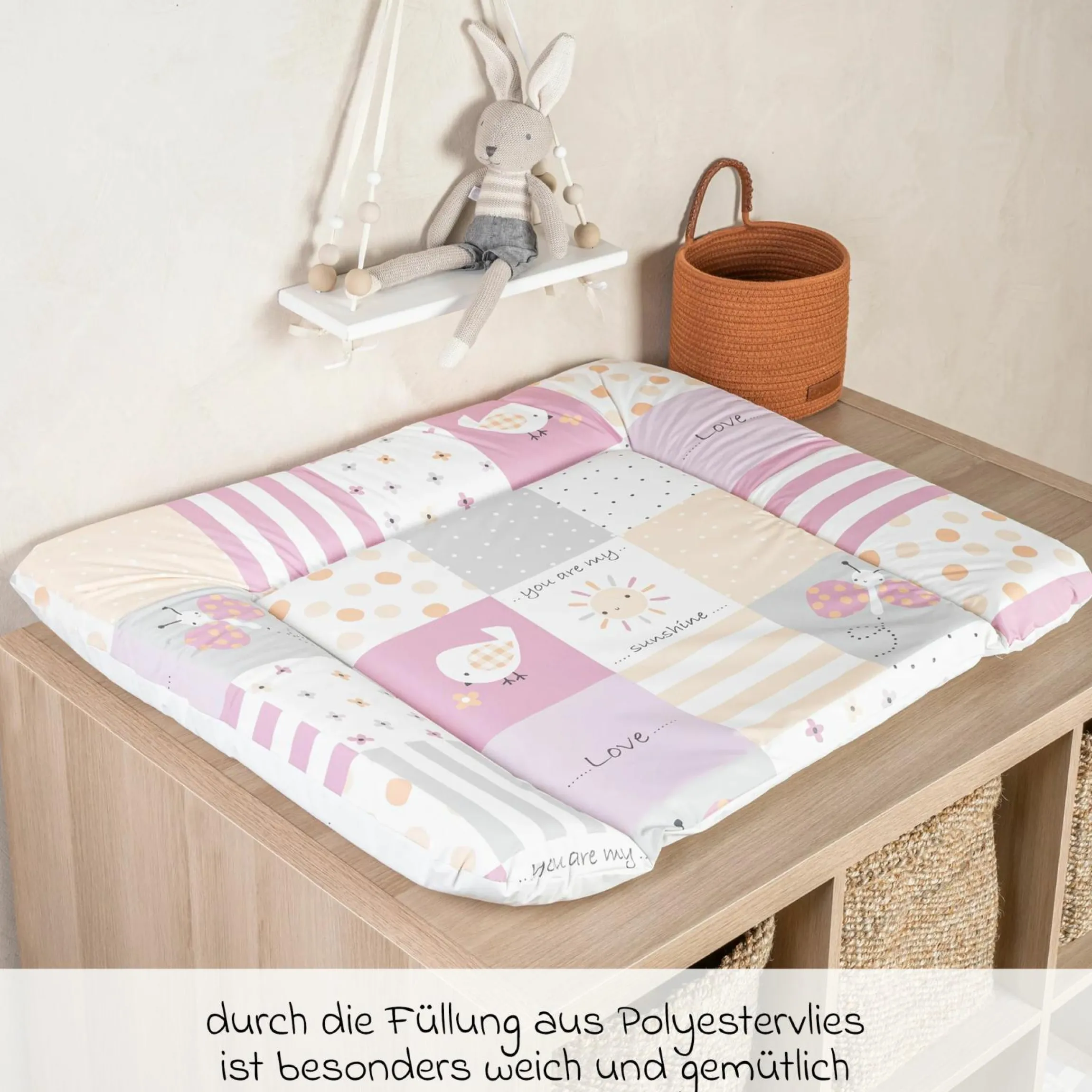 Folien-Wickelauflage 75 x 85 cm - Patch Rose