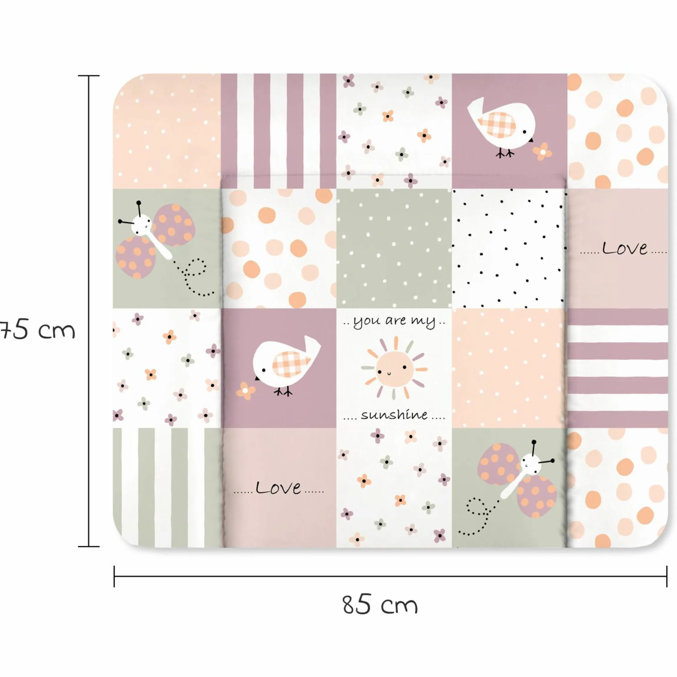 Folien-Wickelauflage 75 x 85 cm - Patch Rose