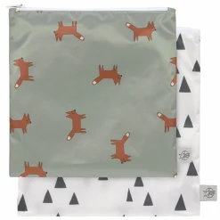 Frühstücksbeutel 2er Pack Snack Bag - Little Forest Fox - Olive