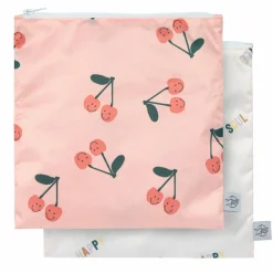 Frühstücksbeutel 2er Pack Snack Bag - Happy Fruits - Cherry
