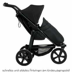 Fußdecke / Beindecke für Mono 3, Mono 4 & Pro Sportkinderwagen - Schwarz - Kollektion 2025