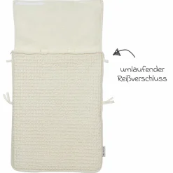 Fußsack für Babyschale - Waffel Teddy - Nature