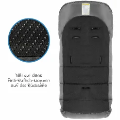 Fußsack für Joie Buggy (Litetrax, Mytrax, Chrome uvm. Kinderwagen) mit Tasche - Grau