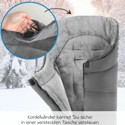 Fußsack für Joie Buggy (Litetrax, Mytrax, Chrome uvm. Kinderwagen) mit Tasche - Grau