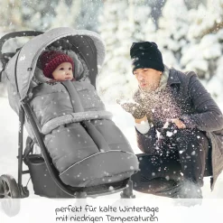 Fußsack für Joie Buggy (Litetrax, Mytrax, Chrome uvm. Kinderwagen) mit Tasche - Grau