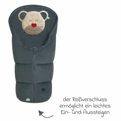 Fußsack Mucki Cord für Babyschale & Babywanne - Steel