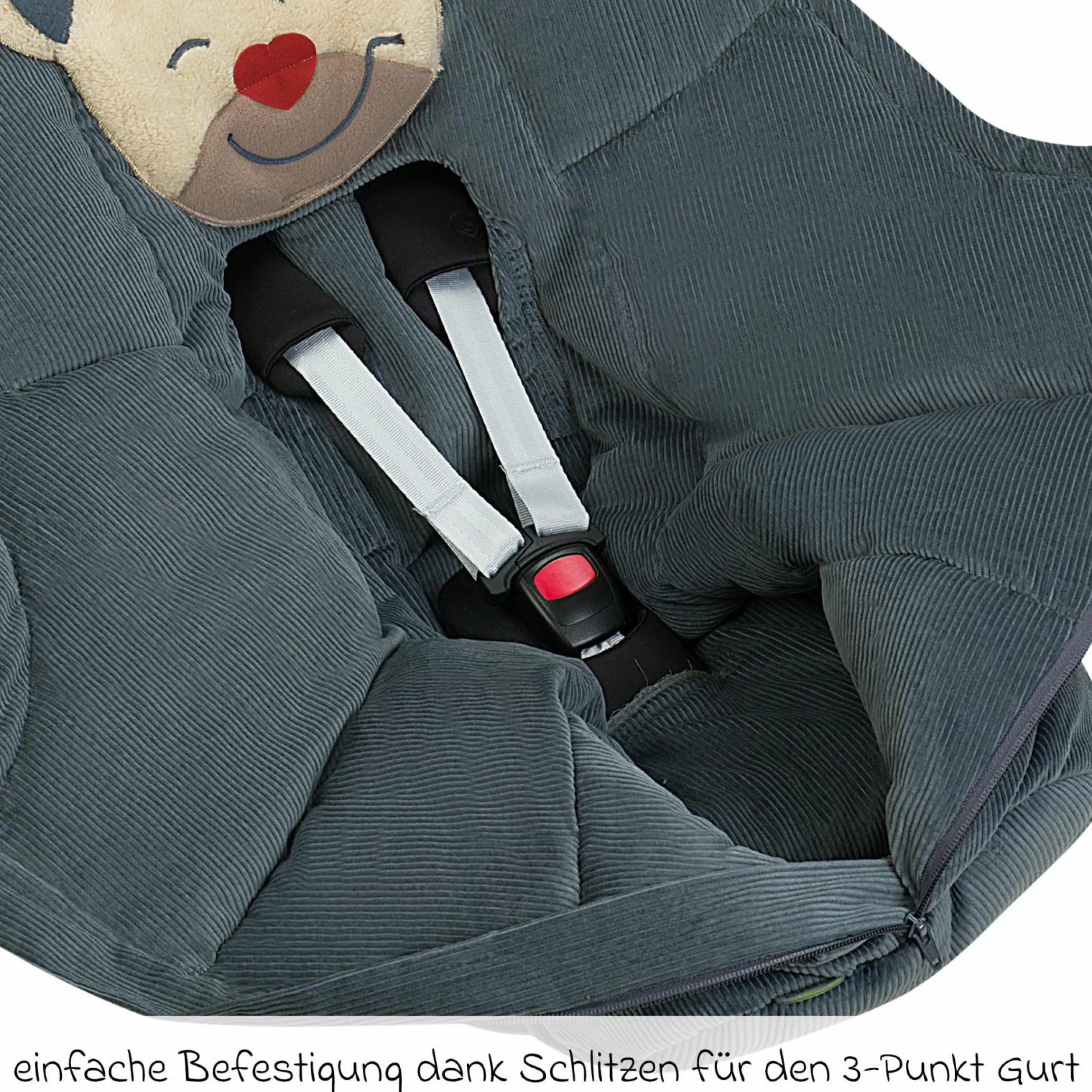 Fußsack Mucki Cord für Babyschale & Babywanne - Steel