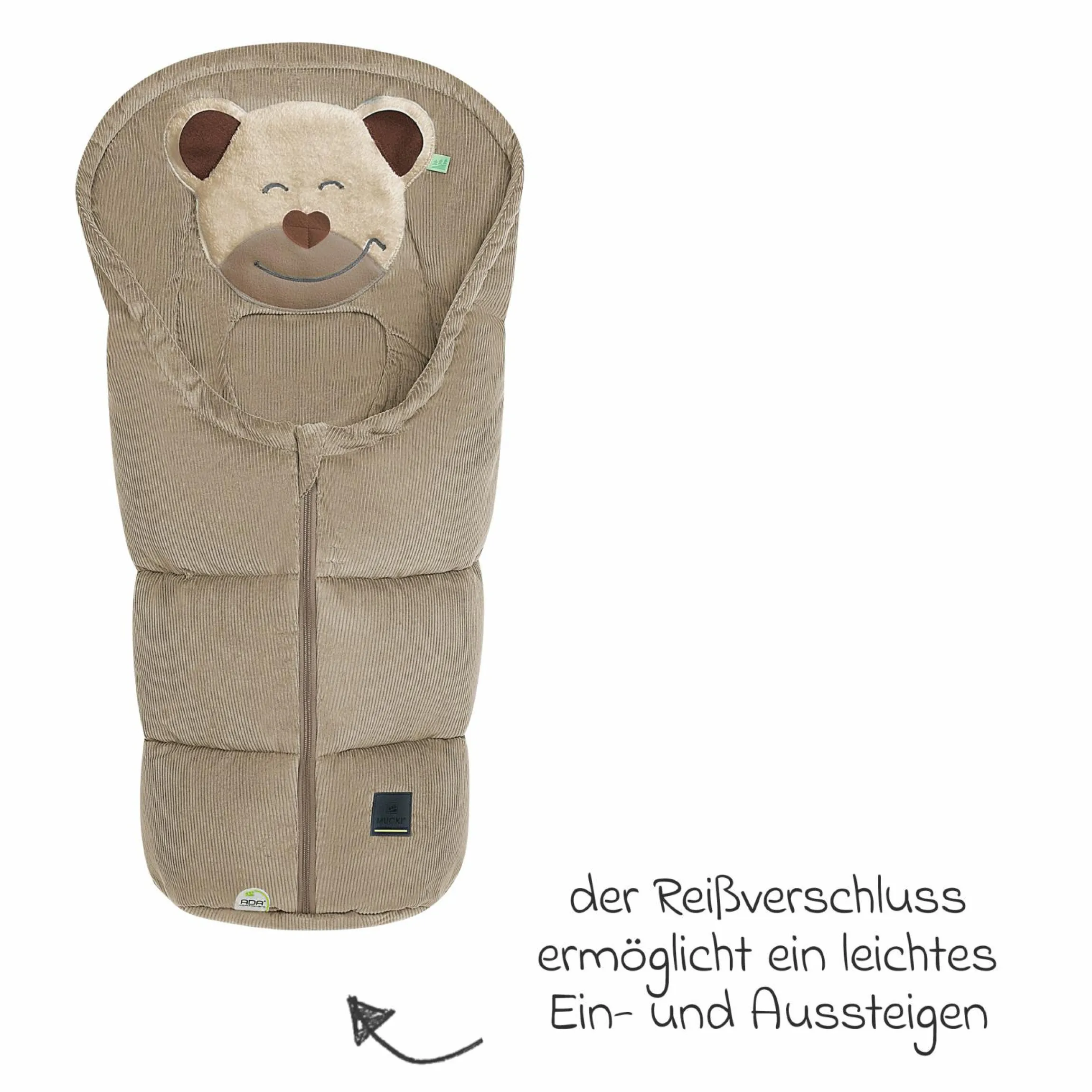 Fußsack Mucki Cord für Babyschale & Babywanne - Sahara