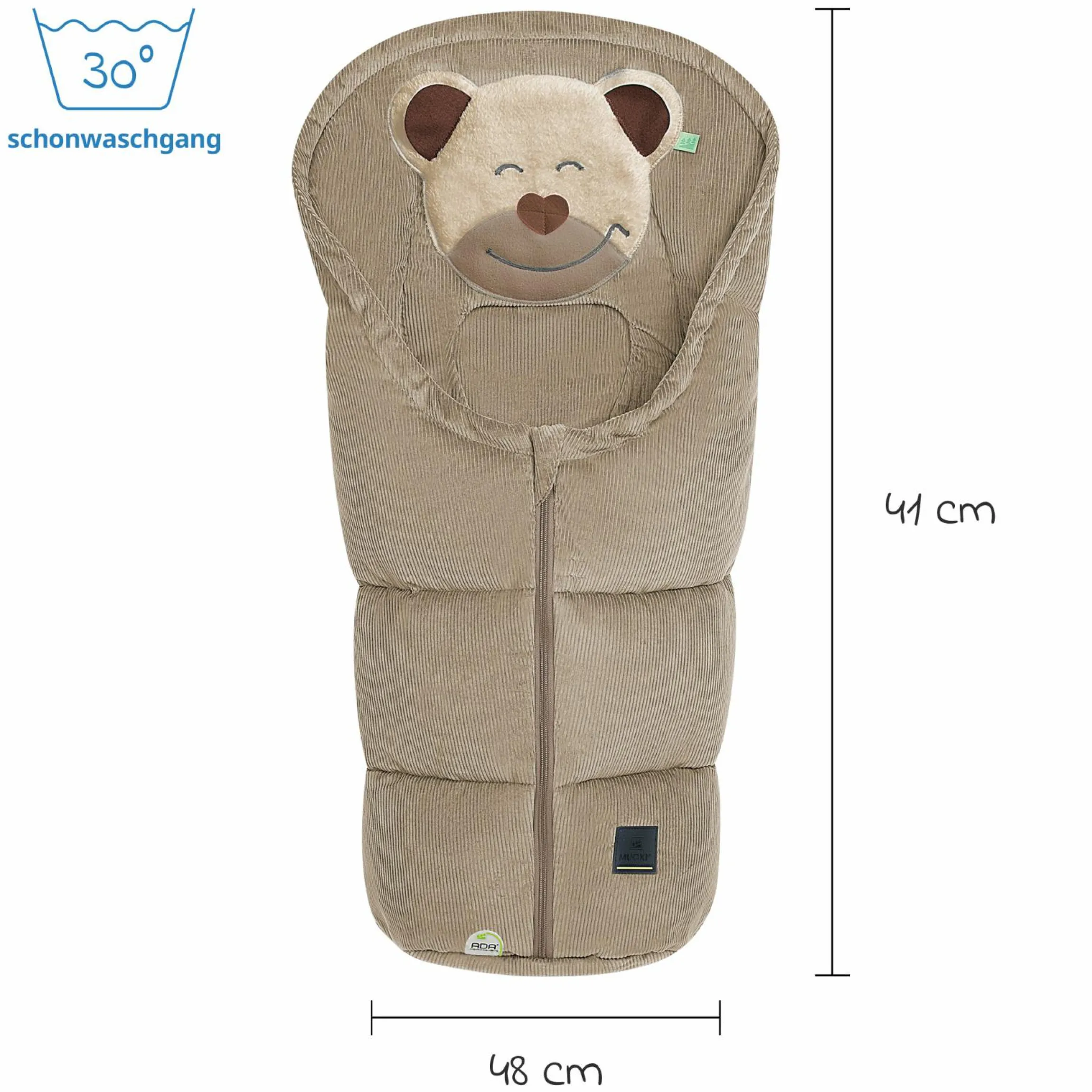 Fußsack Mucki Cord für Babyschale & Babywanne - Sahara