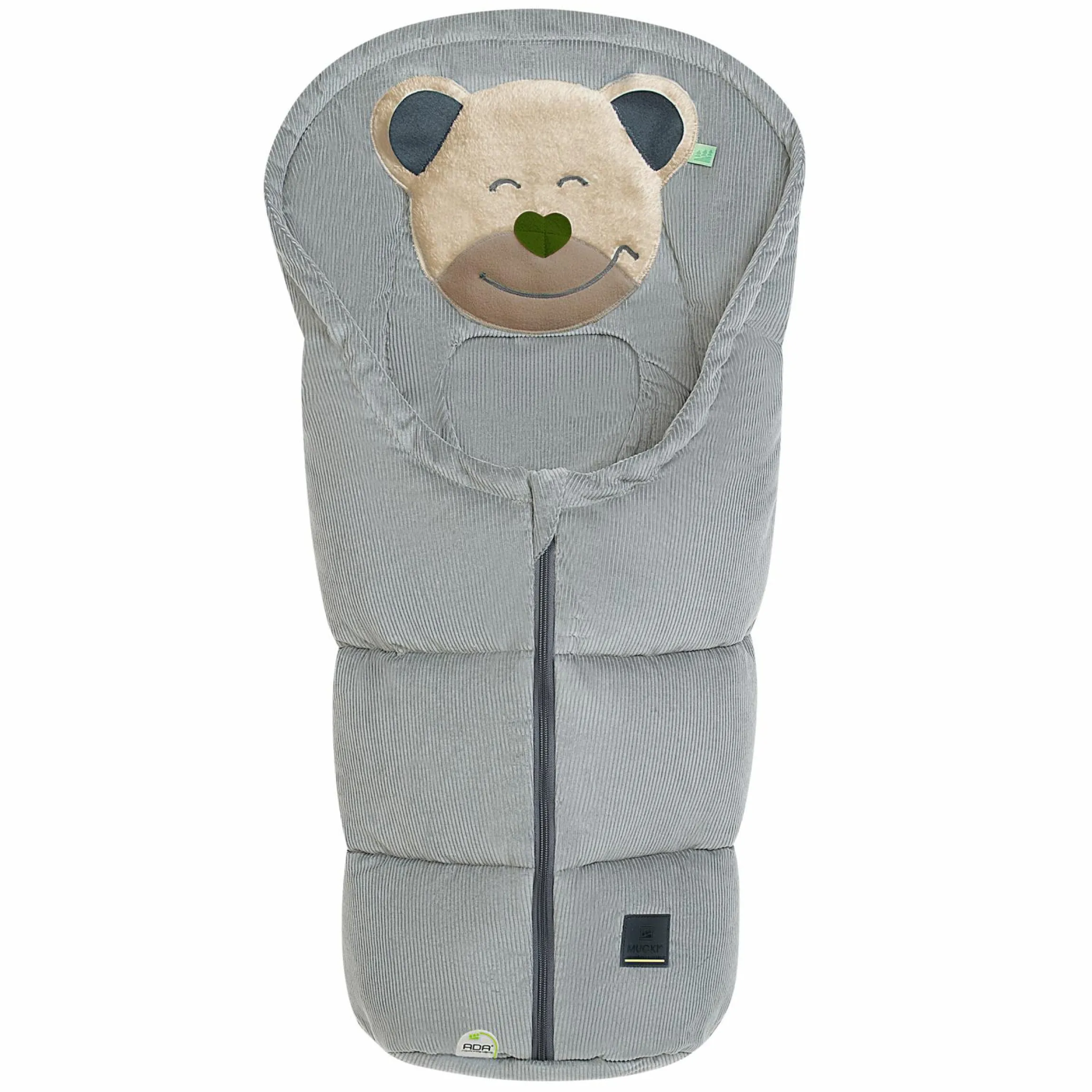 Fußsack Mucki Cord für Babyschale & Babywanne - Light Grey