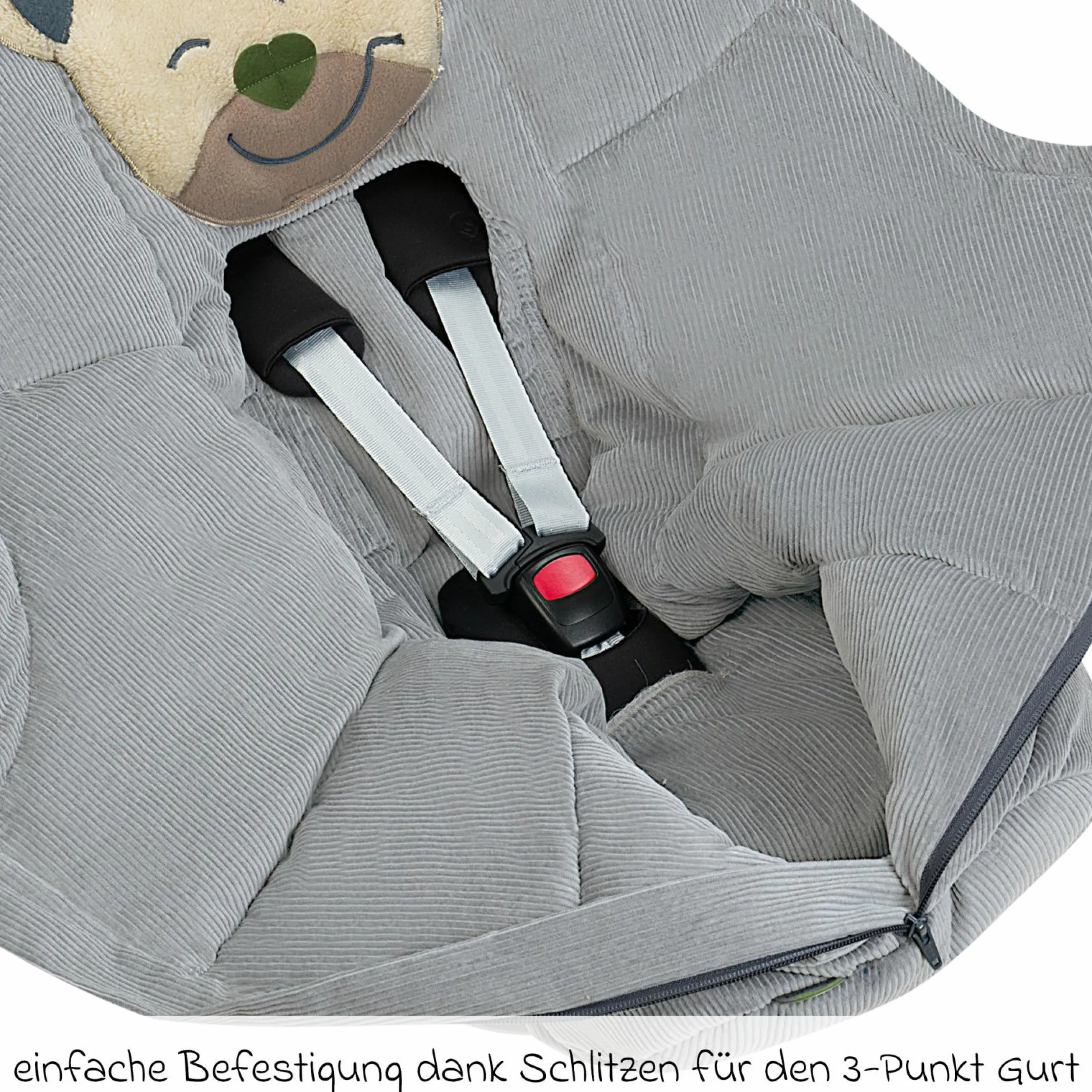 Fußsack Mucki Cord für Babyschale & Babywanne - Light Grey