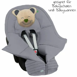 Fußsack Mucki für Babyschalen & Babywannen - Modern Stripes - Rocky Grey