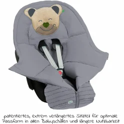 Fußsack Mucki für Babyschalen & Babywannen - Modern Stripes - Rocky Grey