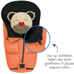Fußsack Mucki L -cs für Buggy, Sport- und Kinderwagen - Red Orange