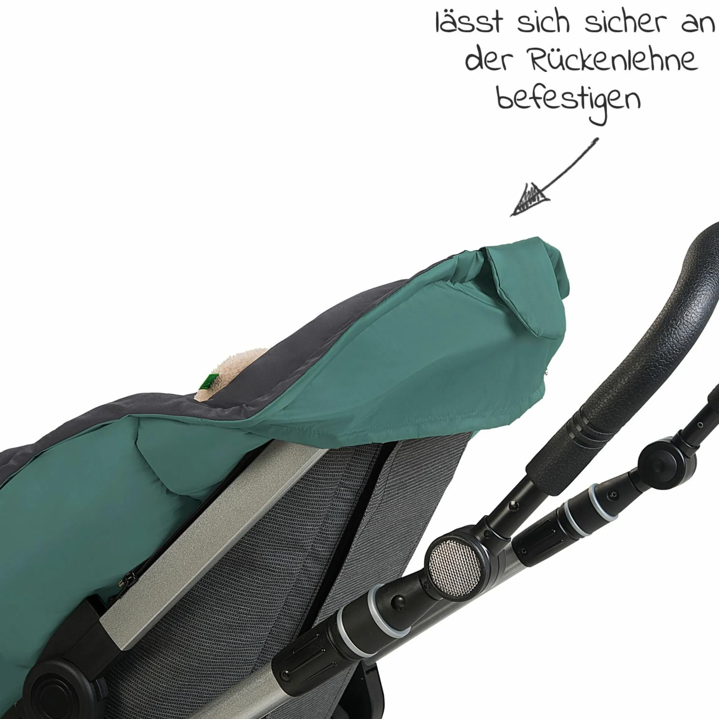 Fußsack Muckitex Mucki L-cs für Kinderwagen, Sportwagen & Buggy - Cosy Green