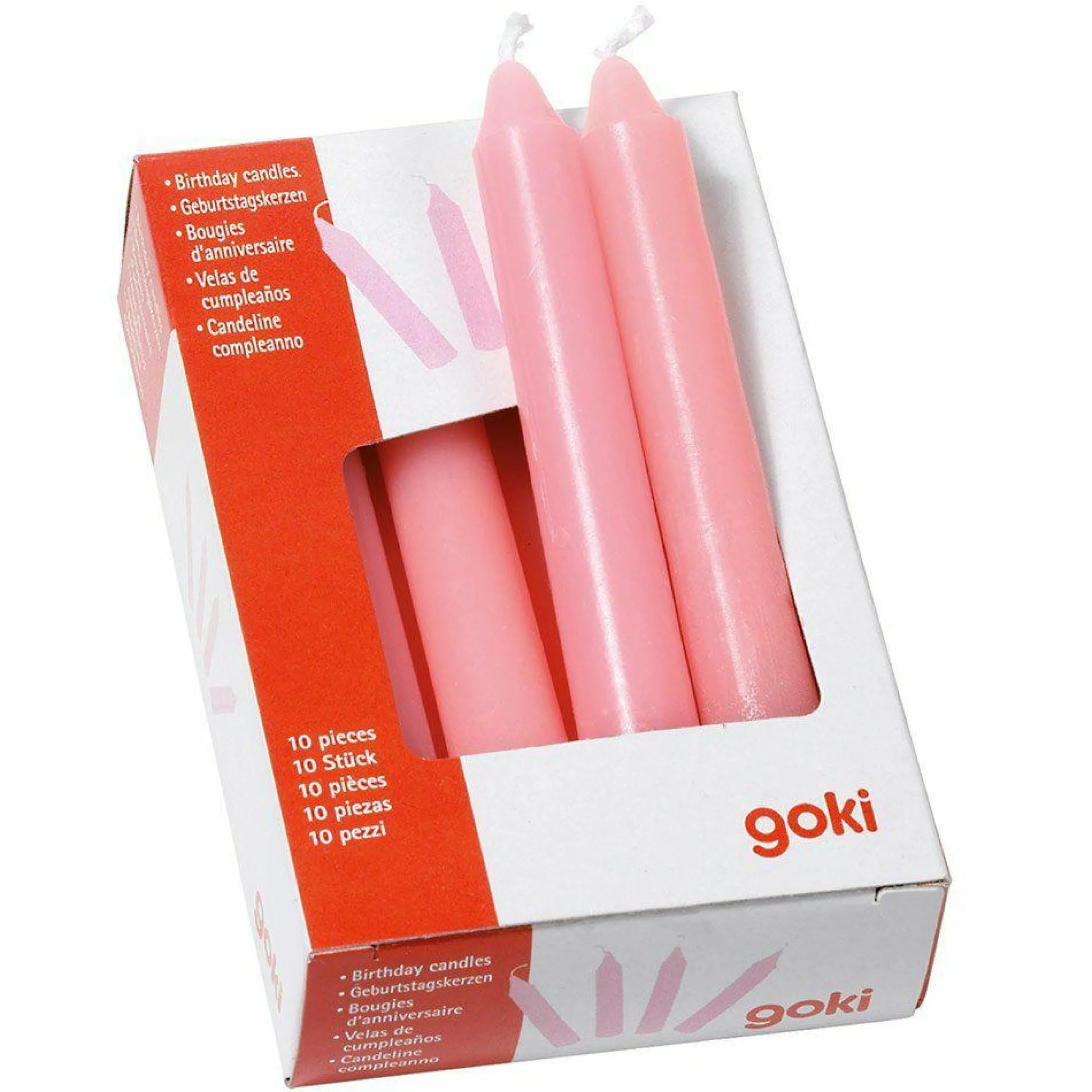 Geburtstagskerzen 10er Pack - Rosa