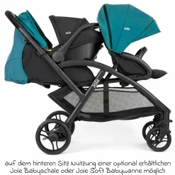 Geschwister- & Zwillingskinderwagen Evalite Duo ultraleicht nur ca 10 kg Eigengewicht Rücksitz mit Liegeposition - inkl. Regenschutz - Capri - Kollektion 2025