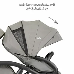 Geschwister- & Zwillingskinderwagen Evalite Duo ultraleicht nur ca 10 kg Eigengewicht Rücksitz mit Liegeposition - inkl. Regenschutz - Pebble - Kollektion 2025
