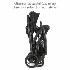 Geschwister- & Zwillingskinderwagen Evalite Duo ultraleicht nur ca 10 kg Eigengewicht Rücksitz mit Liegeposition - inkl. Regenschutz - Shale - Kollektion 2025