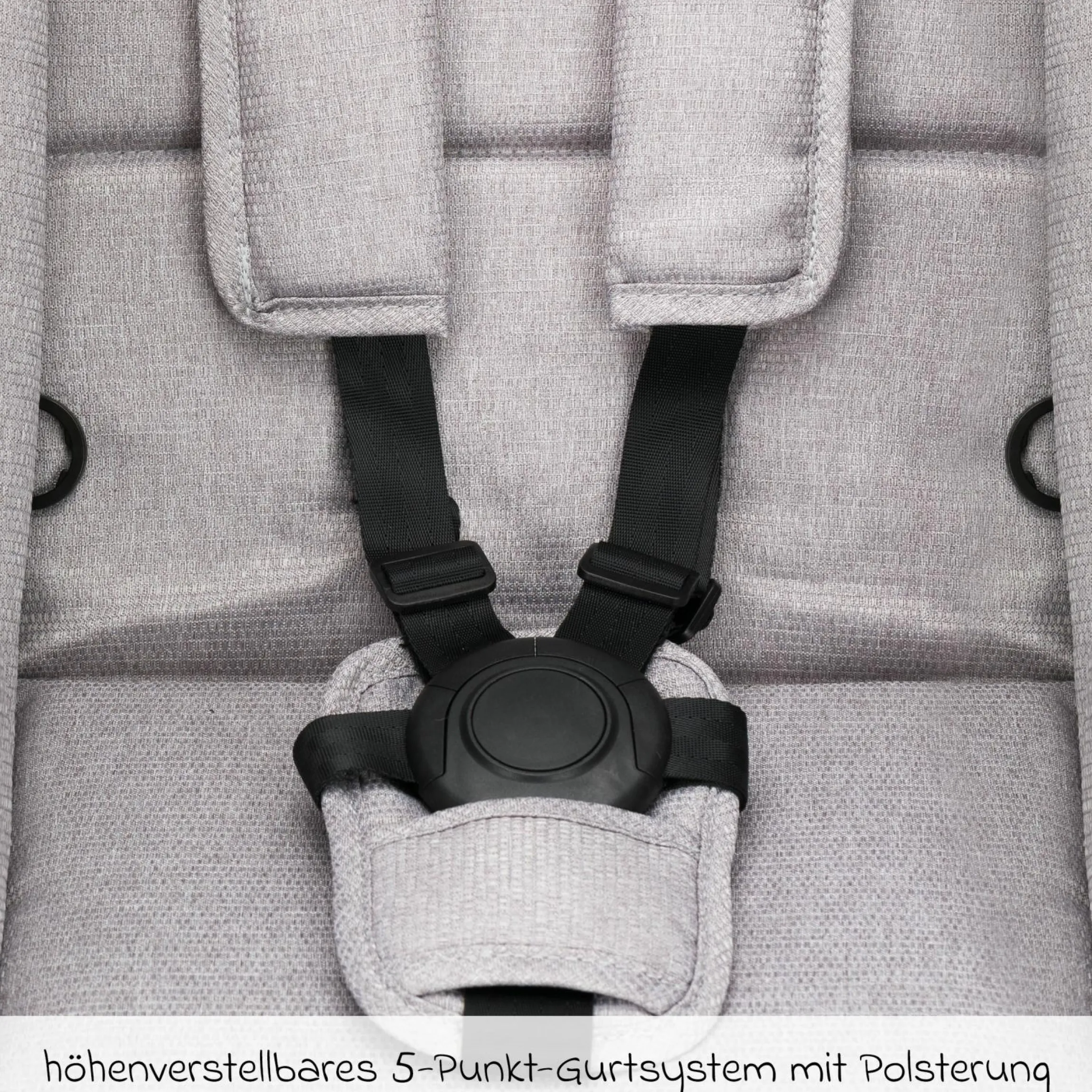 Geschwister- & Zwillingskinderwagen Duette bis 22 kg mit Liegeposition & Knickschieber - Grau