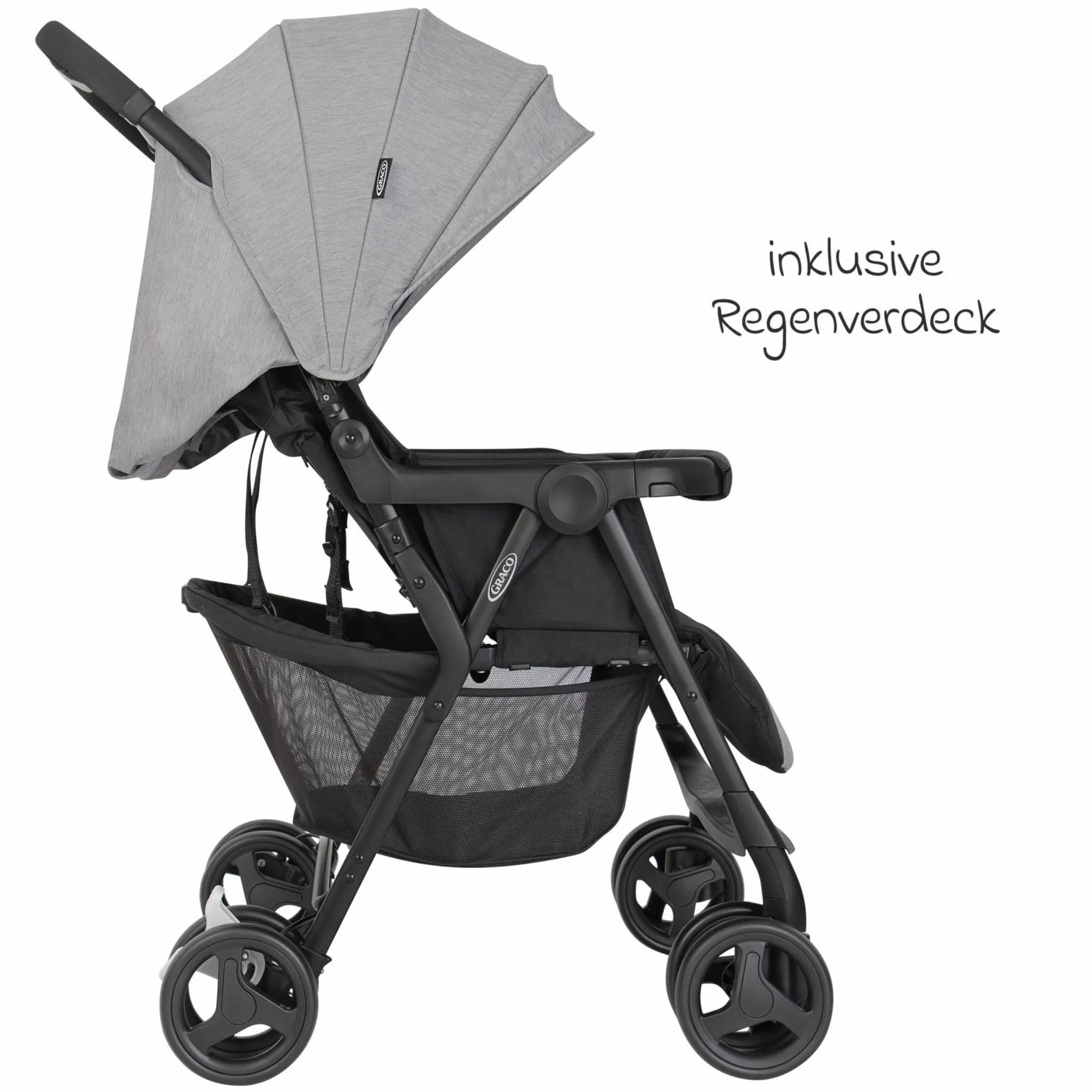 Geschwister- & Zwillingswagen DuoRider nur 12,1 kg Eigengewicht mit Liegeposition inkl. Regenschutz - Steeple Gray - Kollektion 2025