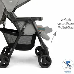 Geschwister- & Zwillingswagen Aire Twin mit Liegeposition inkl. Regenschutz & Wendesitzauflage - Pebble - Kollektion 2025