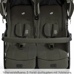 Geschwister- & Zwillingswagen Estrella bis 22 kg (je Sitz) inkl. Regenverdeck - Signature - Evergreen