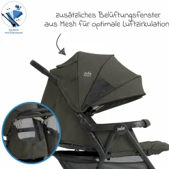 Geschwister- & Zwillingswagen Estrella bis 22 kg (je Sitz) inkl. Regenverdeck - Signature - Evergreen