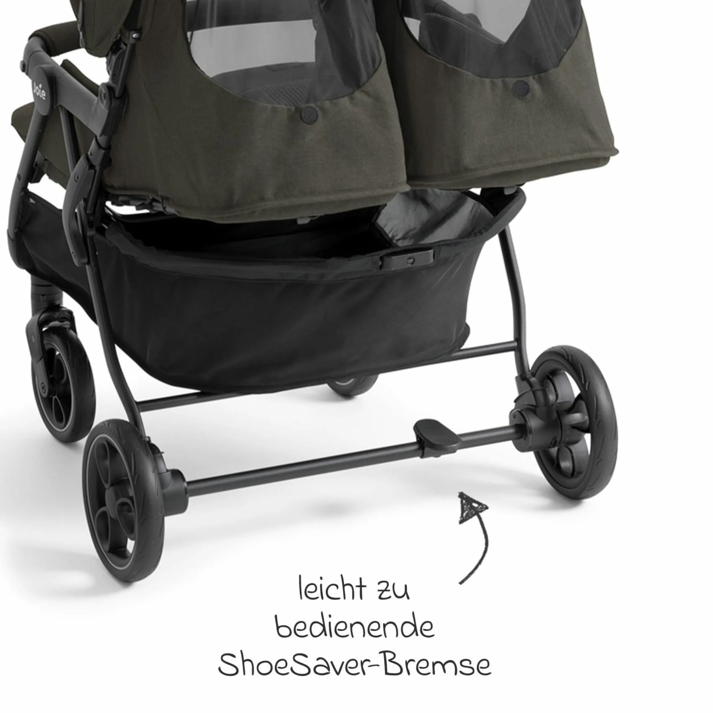 Geschwister- & Zwillingswagen Estrella bis 22 kg (je Sitz) inkl. Regenverdeck - Signature - Evergreen
