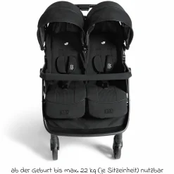 Geschwister- & Zwillingswagen Estrella bis 22 kg (je Sitz) inkl. Regenverdeck - Signature - Eclipse