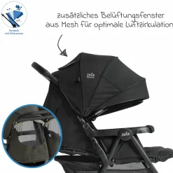 Geschwister- & Zwillingswagen Estrella bis 22 kg (je Sitz) inkl. Regenverdeck - Signature - Eclipse